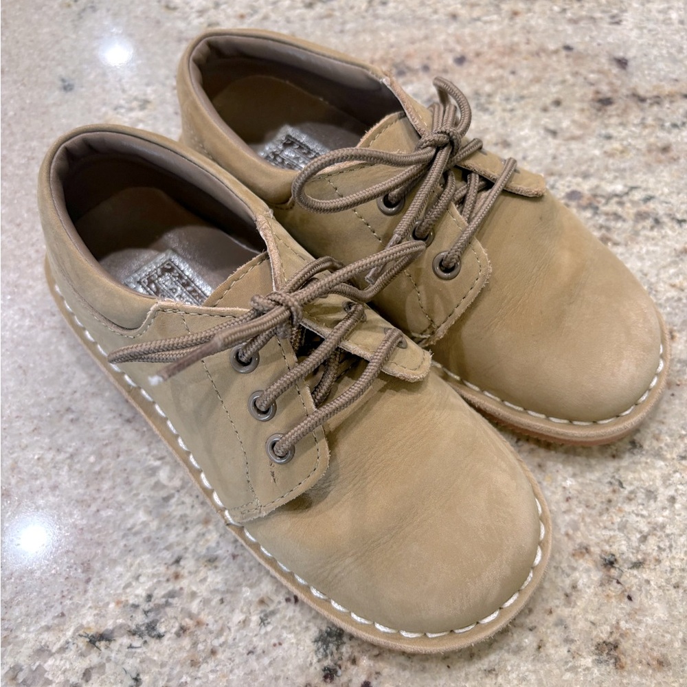 L’Amour Boys Khaki Nubuck Leather Lace Up Shoes